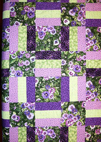Quilt for sale - Purple Pansies